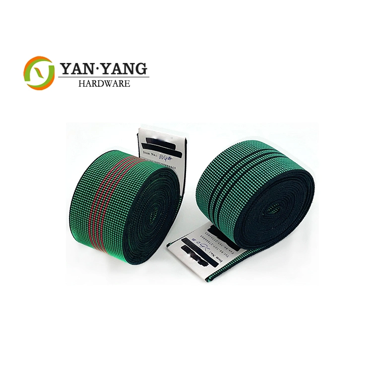 Manufacturer Customized Green Sofa Elastic 5cm High Tensile Elastic Webbing