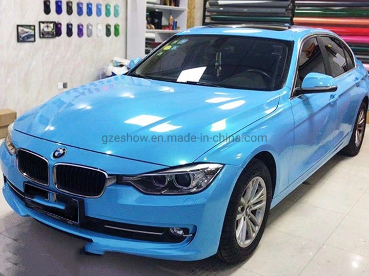 Magic Gold Sky Blue Vinyl Wrap Film Bubble Free Car Aufkleber