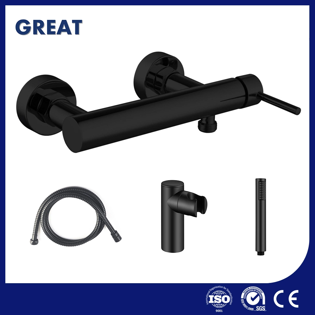 Great Chrome Shower Faucets Factory OEM Customized Tub Shower Faucet Gl32105bl321 Matt Black Single Lever Shower Faucet Chian Elegant Look Shower Foucet