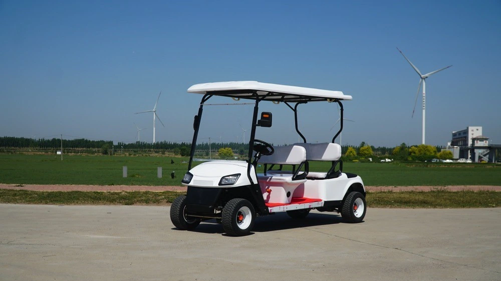 Electric 2 Row 4 Seats Golf Car, Golf Buggy, Golf Trolley, Golf Utility, Golf Cart for Amusement Park, Parkland, Scenic Area, Tourist Attraction, Shopping Malls