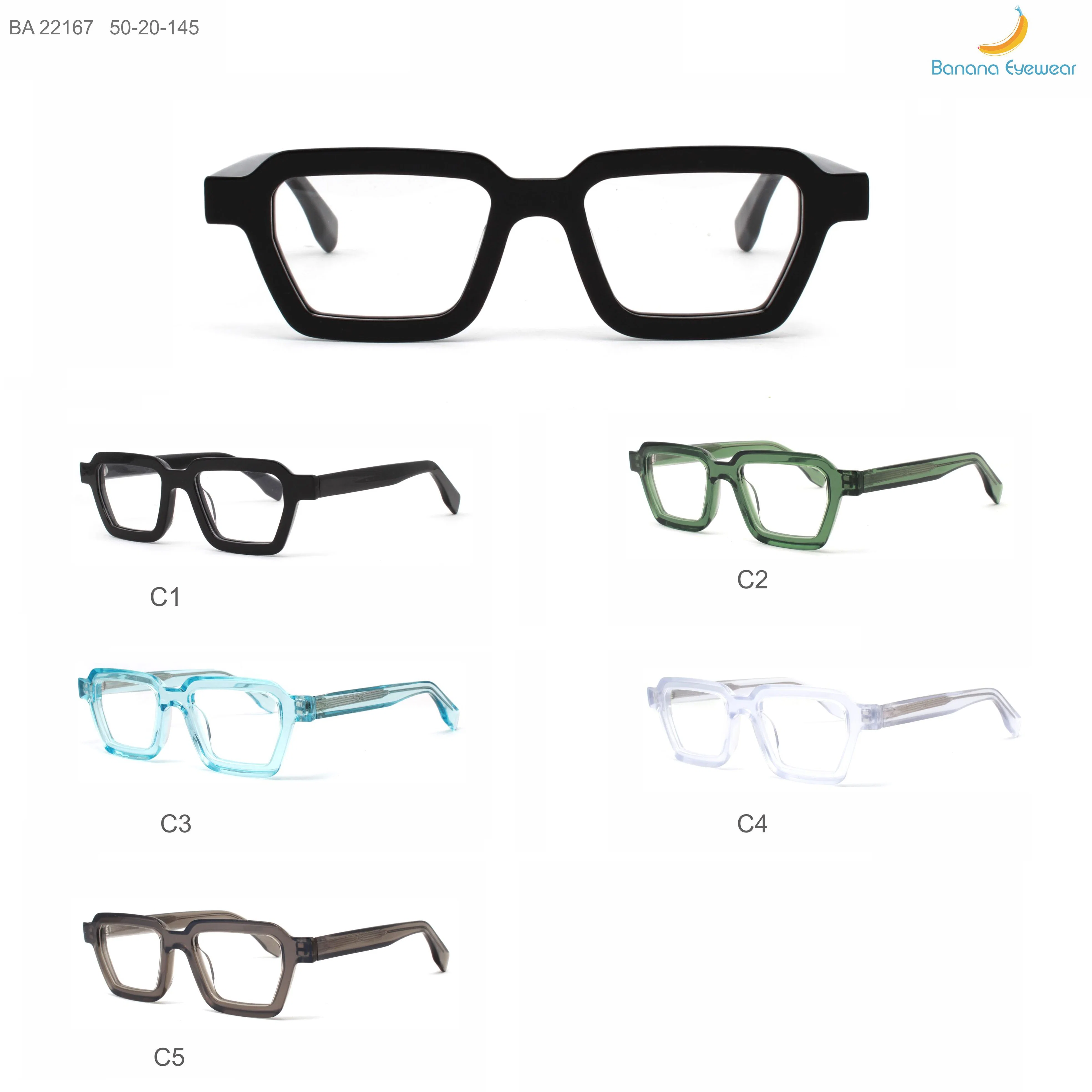 Environmental Protection Square Acetate Eyewear Optical Glasses Frame for Men