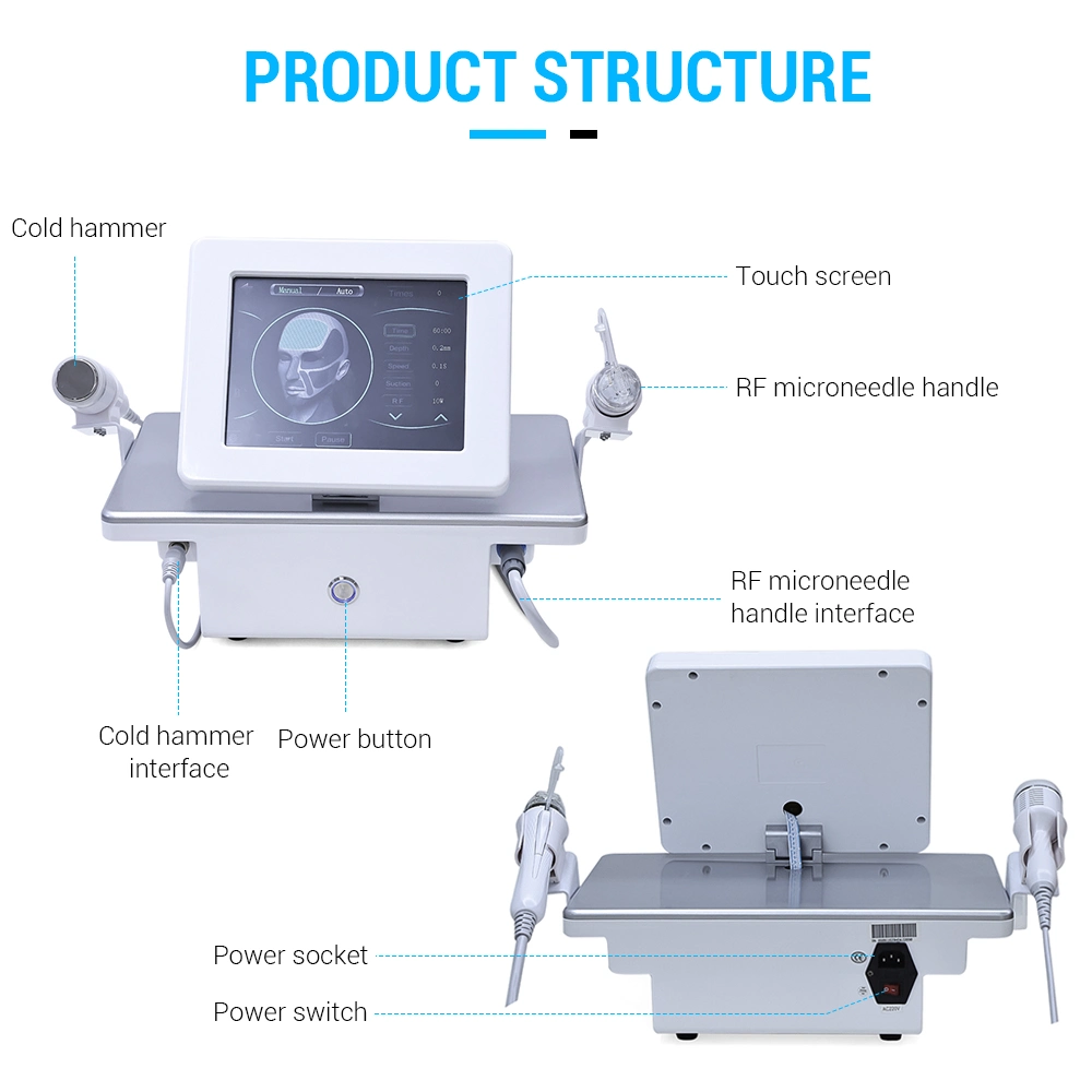 Morpheus 8 Skin Tightening Fraction Micro Needle Portable 2 in 1 Gold RF Fractional Microneedle Machine with Cold Hammer