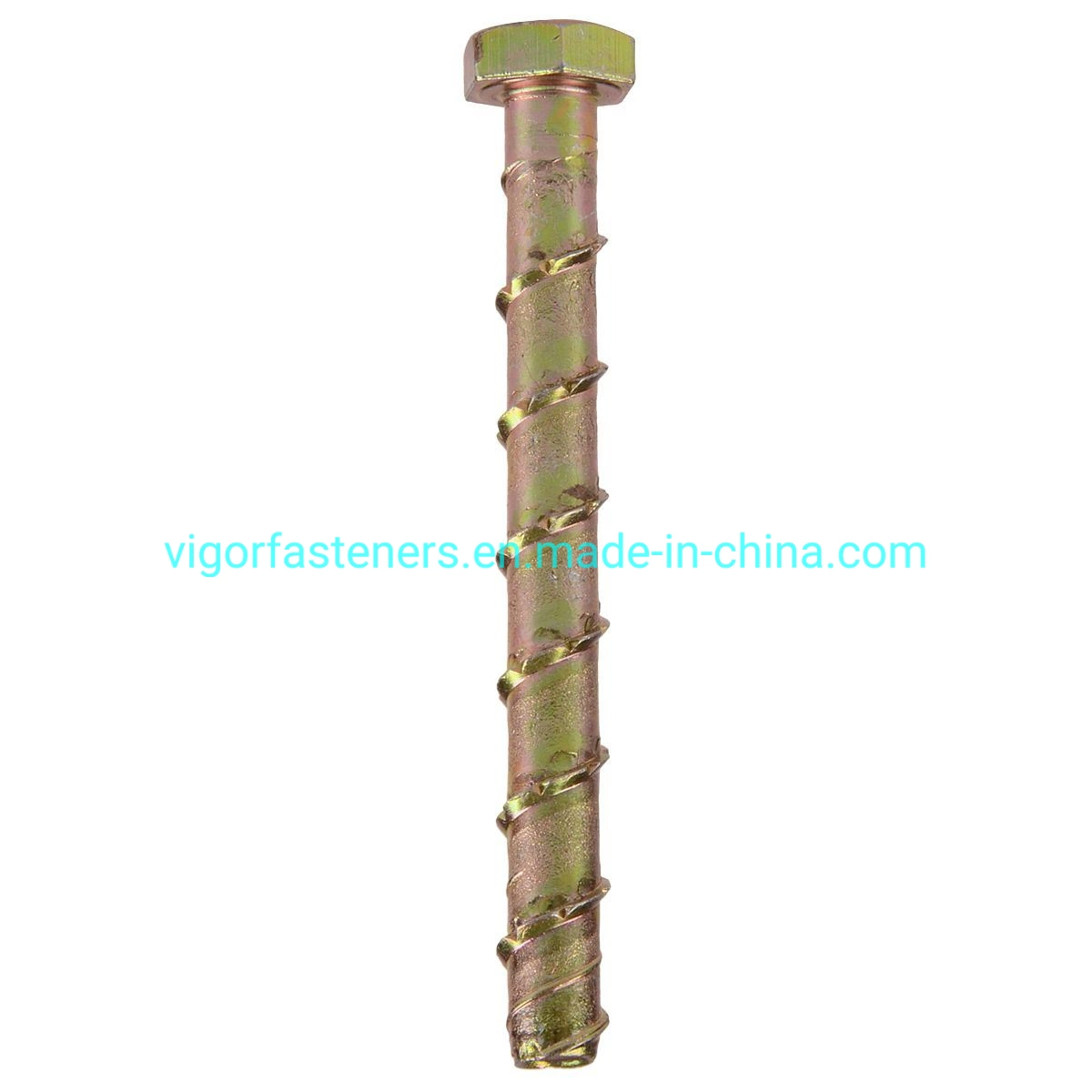 Carbon Steel Yellow/White Zinc Plated Hex Head Type/Hex Flange Head Type Concrete Screw/Masonry Screw