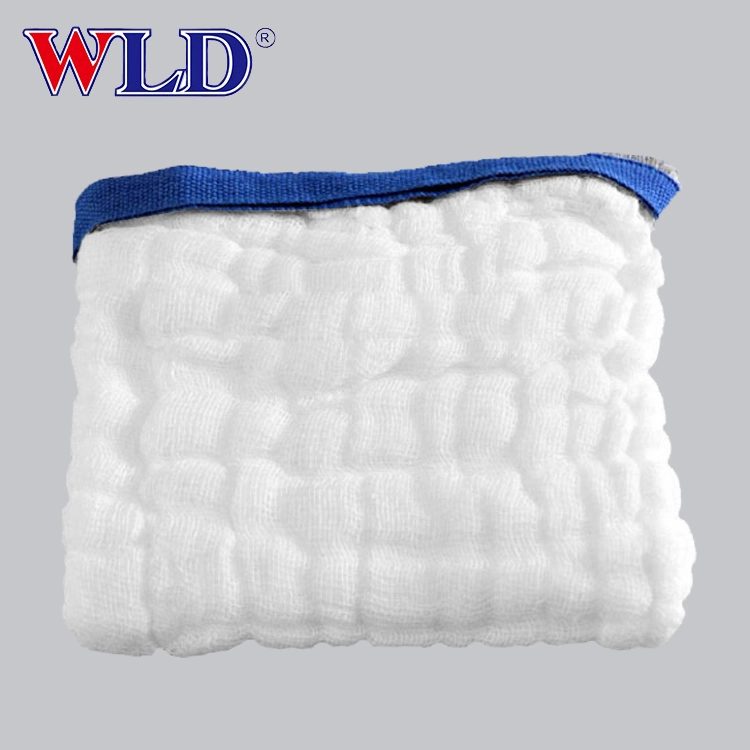 Gauze Lap Sponge with Blue of White Cotton Loop Medical Gauze Lap Sponge