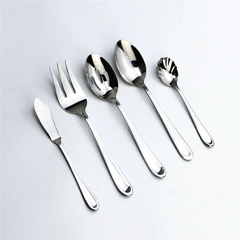 Elegant Stainless Steel 20PCS Cutlery Set with Wooden Box Include Serving Set