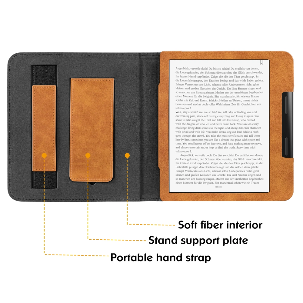 Pour Tolino Epos 3 Housse en cuir de PU 8 pouce de E-book Funda Capa avec support à main