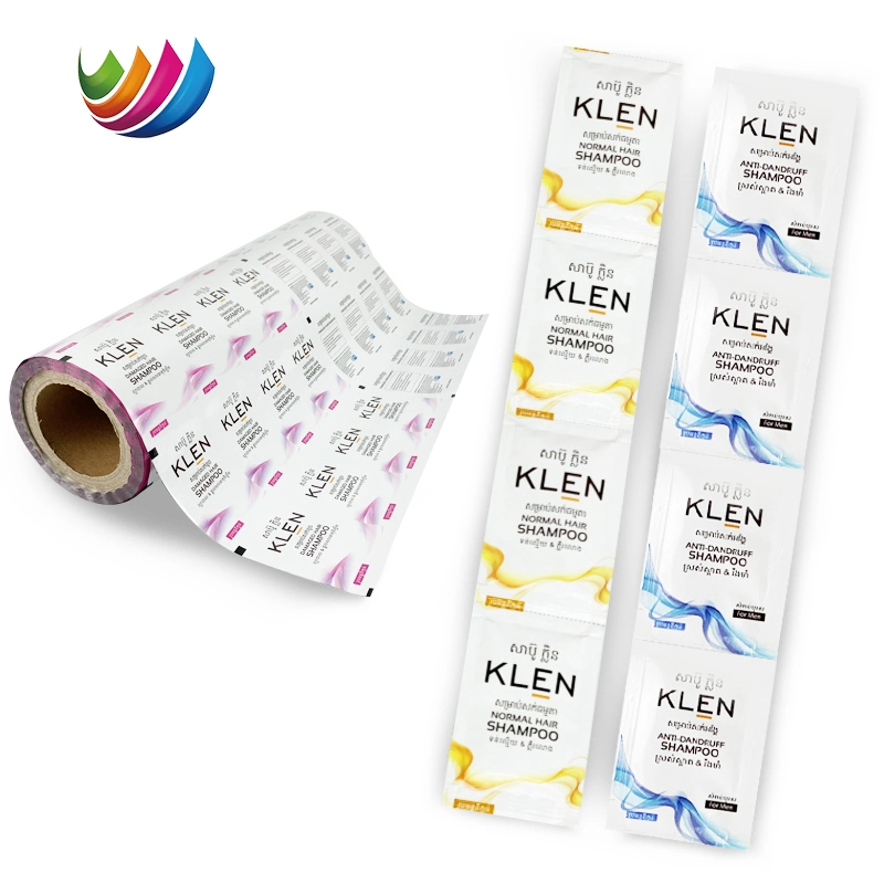 Hohe Barrieren Haustier / Al / PE laminiert Custom Printed Verpackung Film Roll Shampoo Kosmetische Probe Beutel Kunststoff Verpackungsfolie