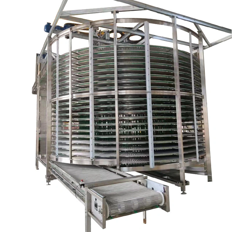 Conveyor Pizza Cooling Tower Cake Conveying and Cooling Equipment Cookie Conveyor Cooling Tower Stainless Steel Spiral Tower Bakery