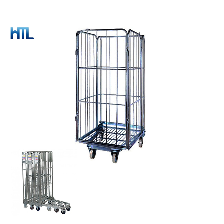 Transport Cargo Industrial Foldable Collapsible Wire Roll Pallet Cage Container