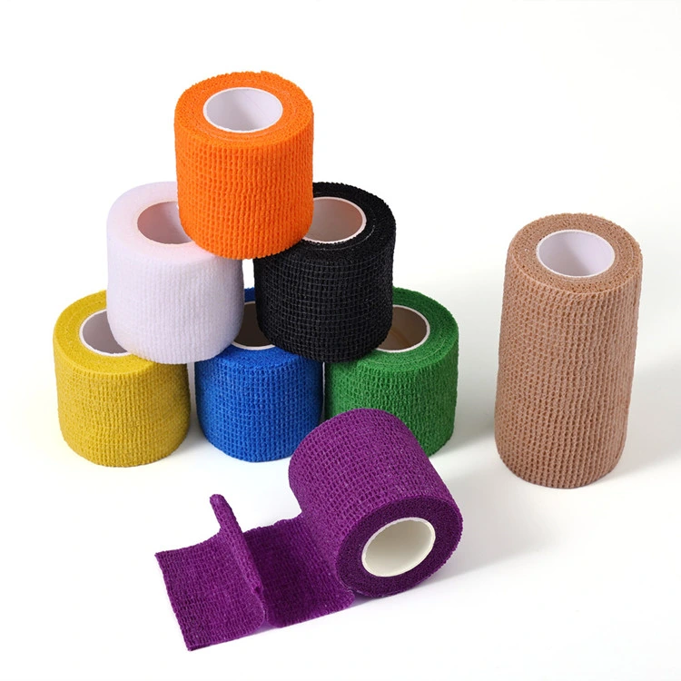 SJ Bulk Athletic Tape Medical Trainers Tape High quality/High cost performance  Elastic Adhesive Waterproof Colored Athletic Tapes