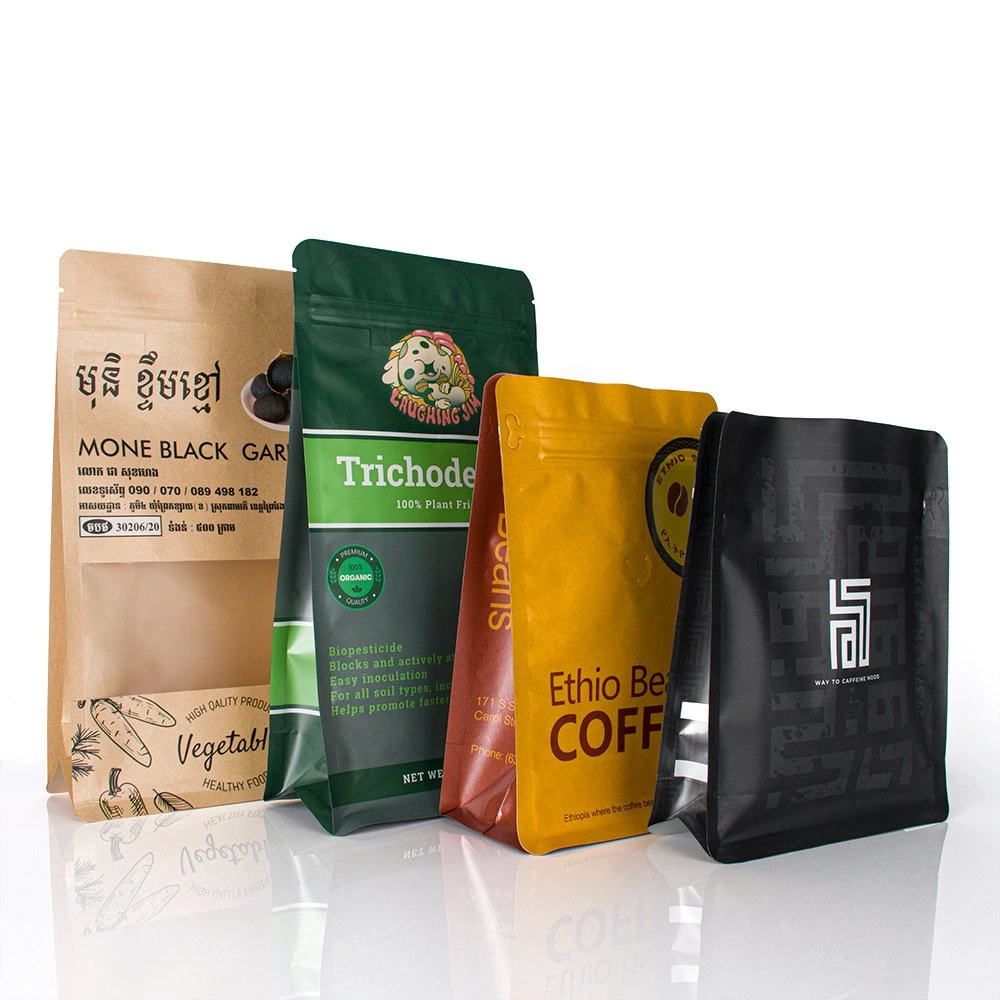 Custom Logo Resealable Pouch Coffee Bag with Valve