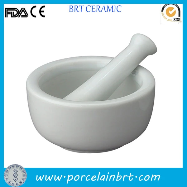 Fruit or Herbes Grinding Porcelain Mortar and Pestle Set