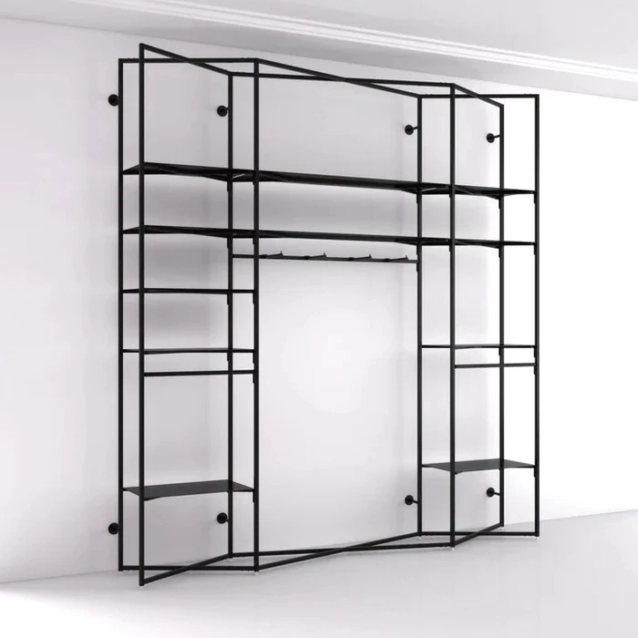 New Industrial Shelving System Slimline Cosmetics Rack with Metal Shelves