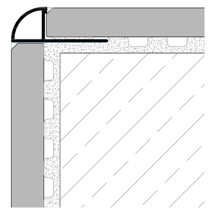 Fliesenverkleidung Aluminium Profil Serie 6000 Aluminium Extrusion Bodenbelag Übergang Aluminium-Kantenverkleidung