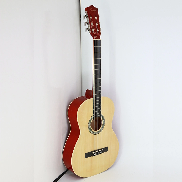 Chinesische Fabrik String Musikinstrumente Polieren Akustische Gitarre Nylon-Strings Bunte 39inch Basswood Sperrholz Klassische Gitarren für Anfänger / Studenten