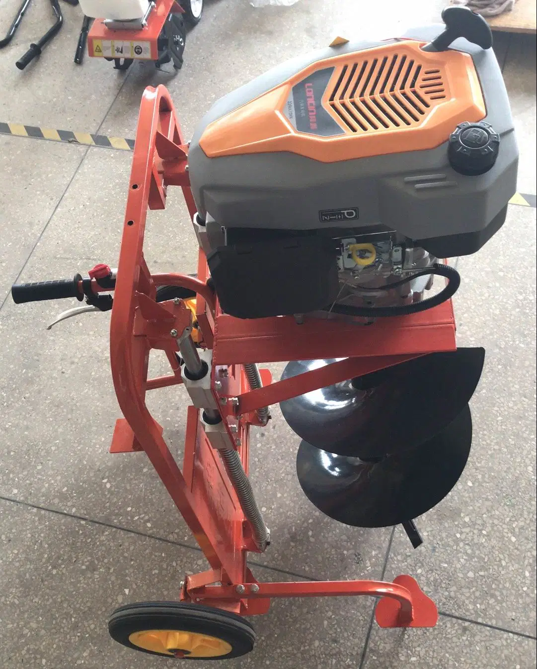 4-Cycle 225cc 9.0HP Auger with Cart, Hole Digger with Cart, Auger with Trailer, 500mm Drill Bit