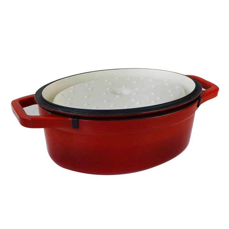 Venta caliente Hierro fundido Celserole esmaltado Hierro fundido estilo americano Horno holandés oval