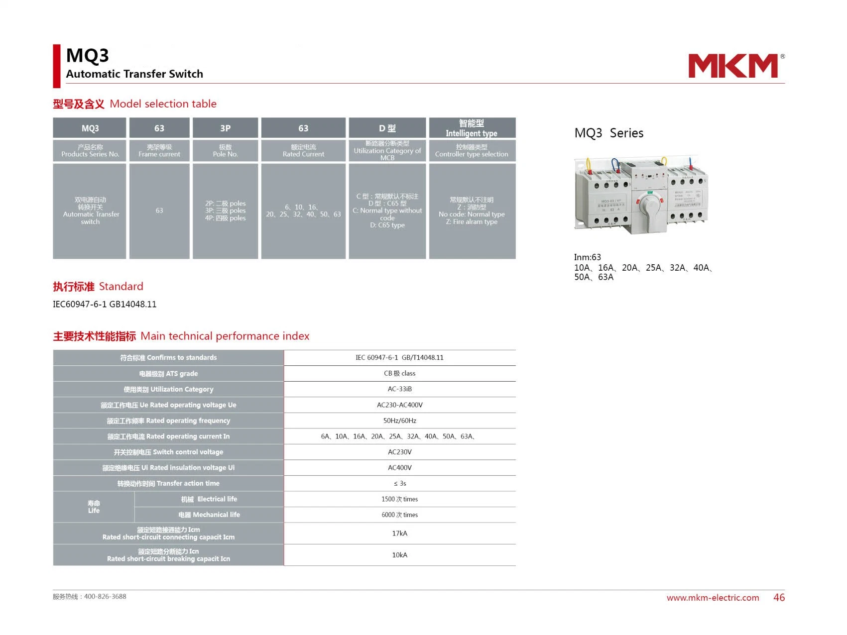 Dual Power Automatic Transfer Switch (MQ3)