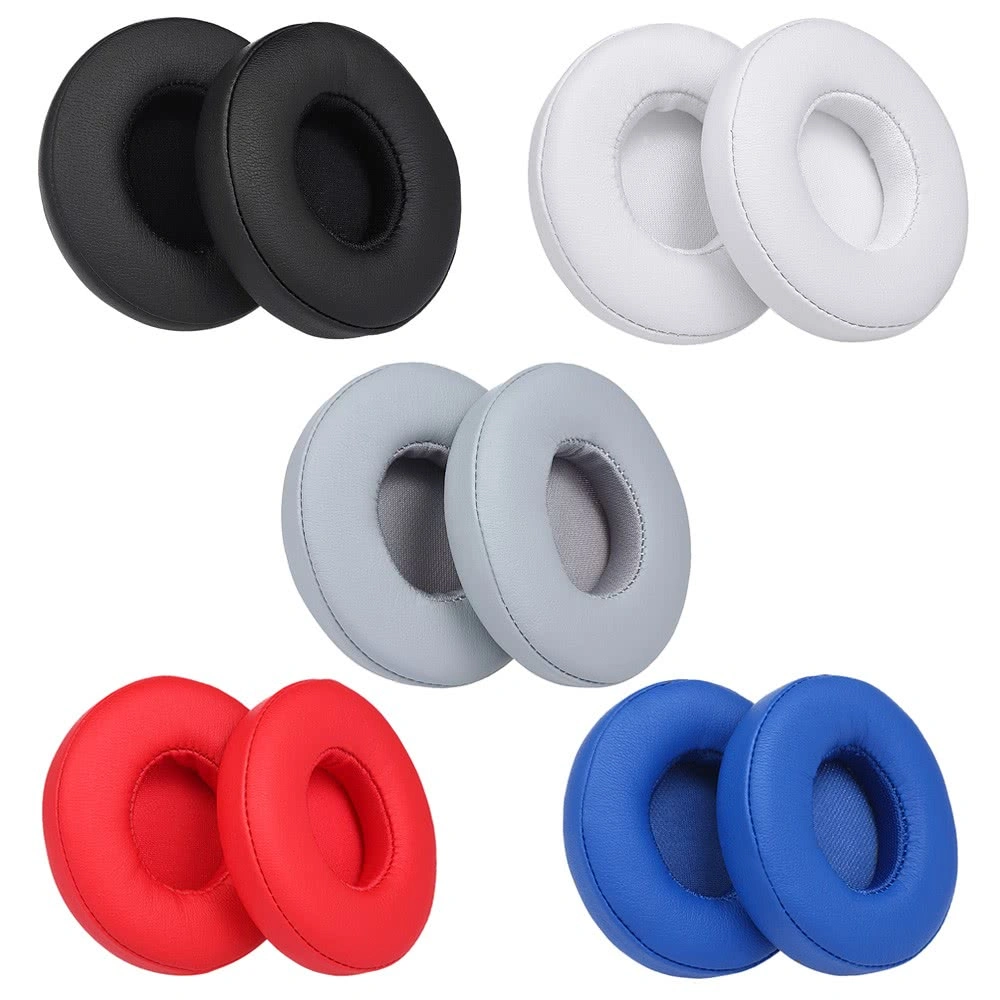 2pcs Casques remplacement coussinets doux tampon de l'oreille Coussin pour Beats Solo 2 / 3 Un casque sans fil - noir