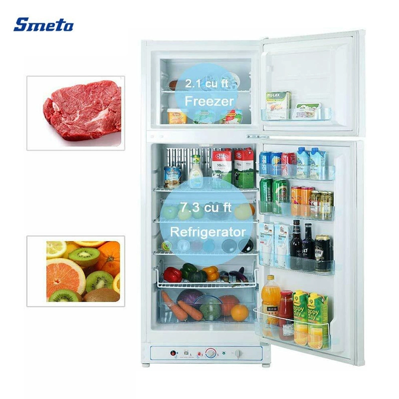 Absorption White Combo 280L Gas Powered Double Door Refrigerator Freezer