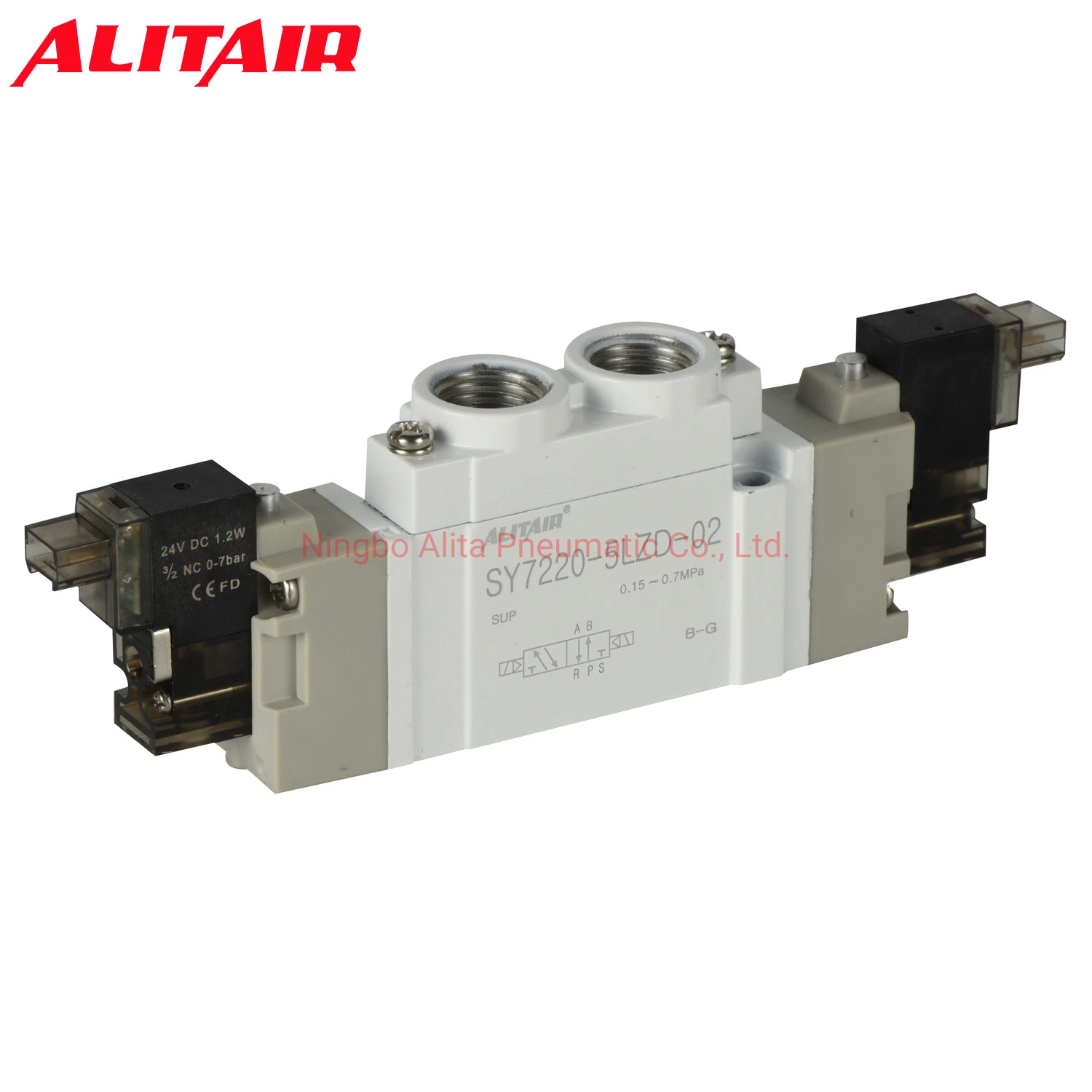 Aire direccional neumático de doble control de Sy7220 vías serie SMC 01-5/2 Válvula de solenoide