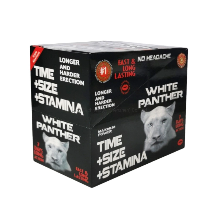 Custom Size White Panther Pills Box Package