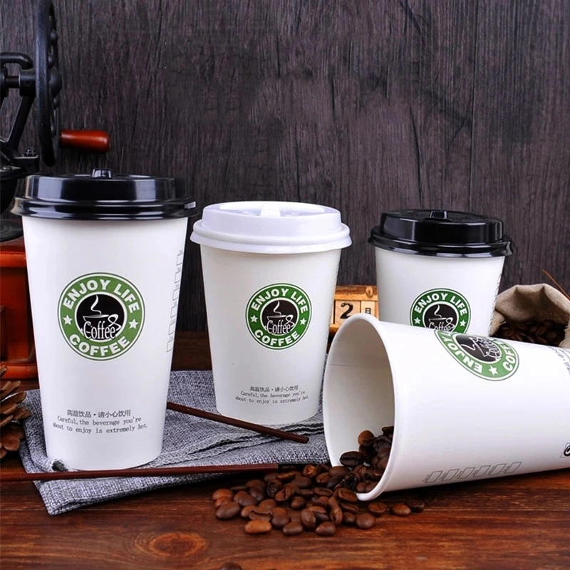 OEM 4oz 6oz 12oz 16oz Square Cups PLA Paper Coffee Cup