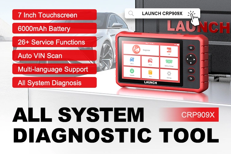 Launch Crp909X Crp909 X OBD2 Scanner All Full System ECU DPF TPMS Car Diagnostic Tool Automotive Professional Auto Scanner