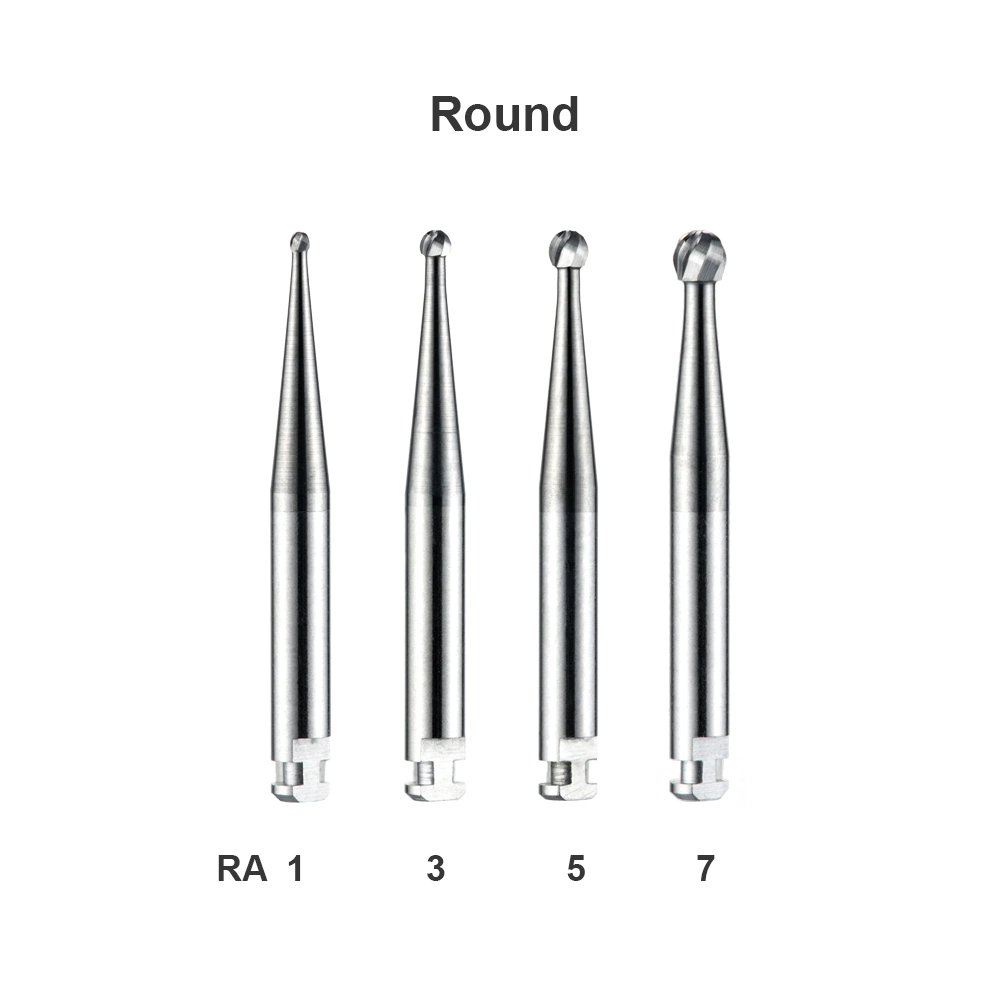 Usage clinique dentaire Type à verrou CA basse vitesse en carbure rond Chirurgie orale de burs RA-5 ISO 001/016