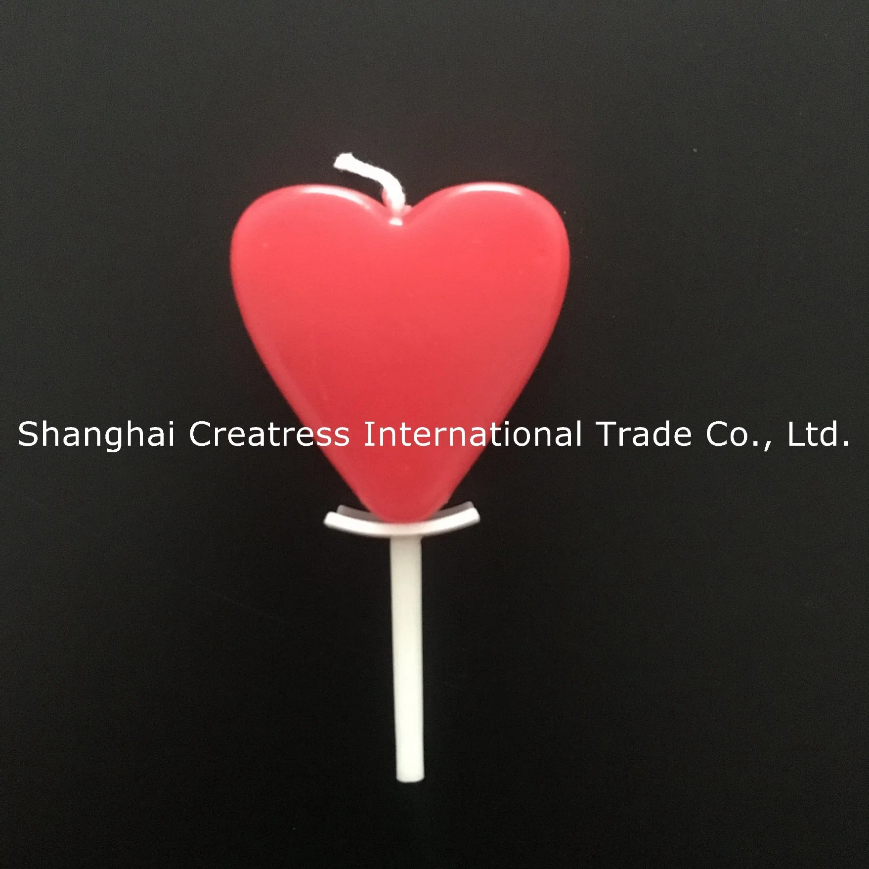 Elegant Shape Six Colours Available Red Heart Cake Candle Decoration