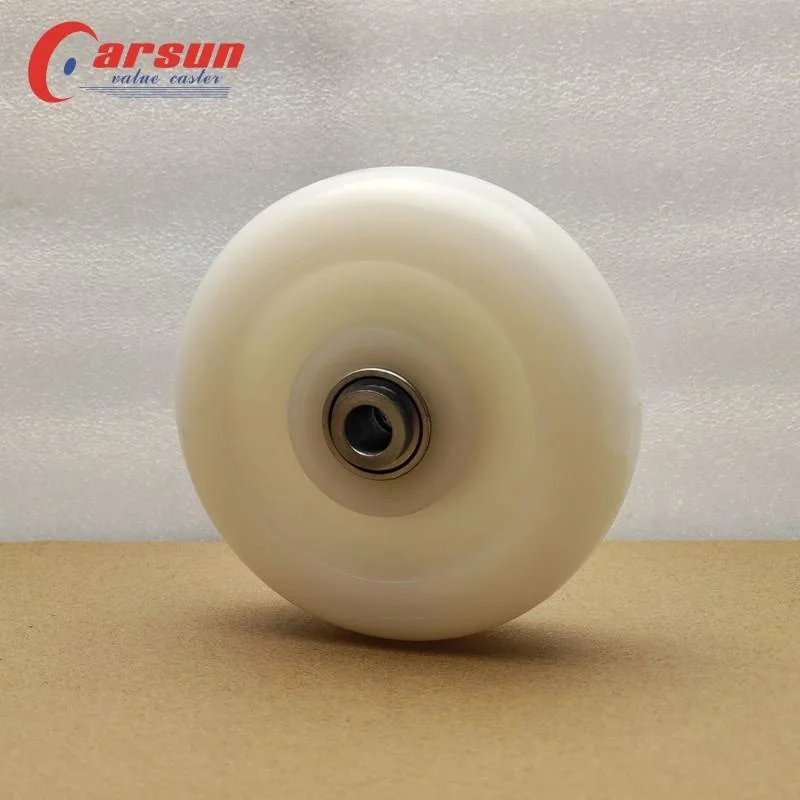 100mm Ball Bearing Wheel 4 Inch White Nylon Wheel Unmarked Plastic Wheel