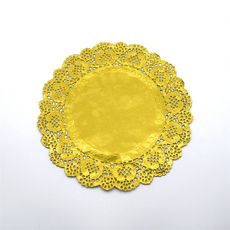 Gold Custom Design Home Essential Food Grade Multi Purpose Decoration Paper Doilies Food Placemats Cake Mats Coasters Paper