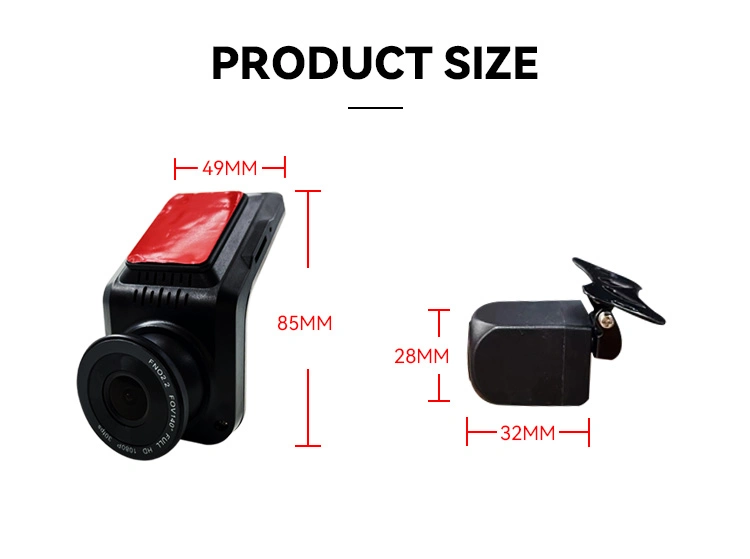 Wemaer OEM Mini Dash Cam Car Black Box Full HD Wide Angel Front Rear Dual Lens Wide Angle Car Recorder