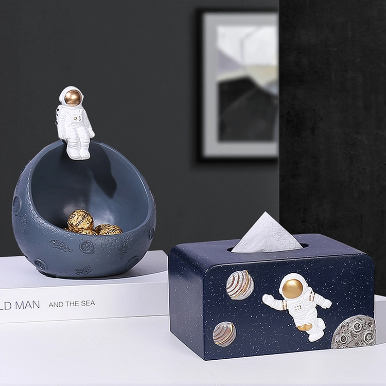 Kundenspezifischer Astronaut Resin Home Decor Tissue Box Halter