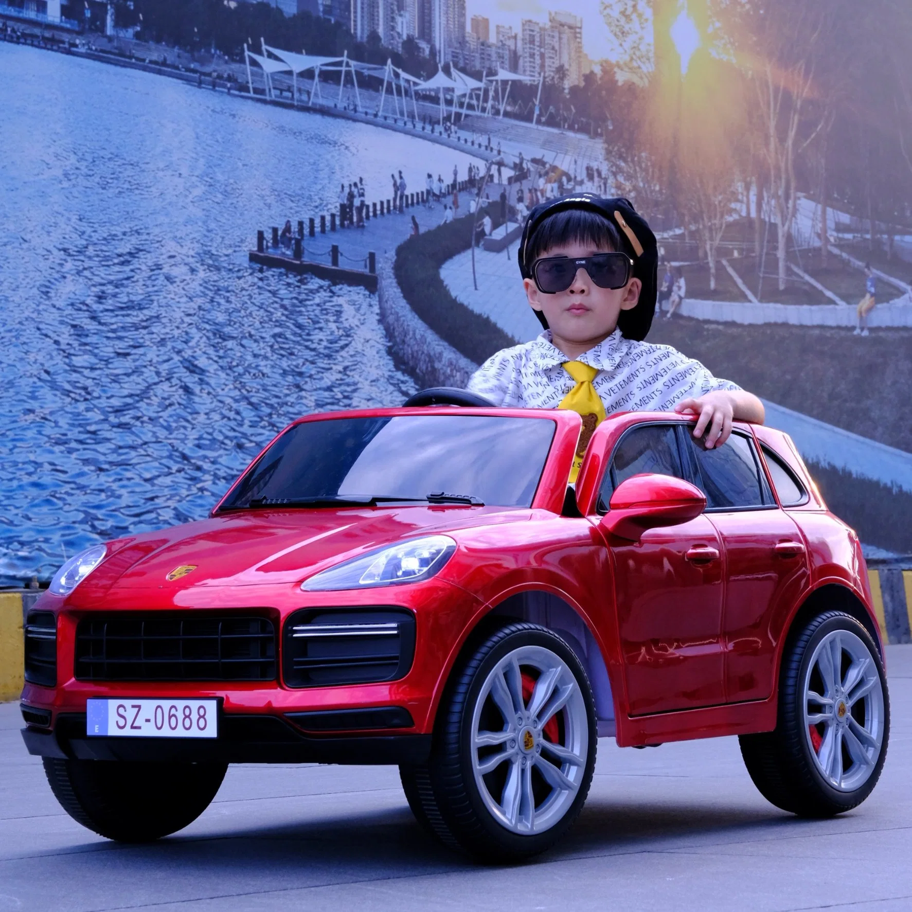 Wholesale/Supplier and Retail Children&prime; S Electric Four-Wheel Toy Car, Can Sit People with Music with Remote Control, Children&prime; S Toy Car