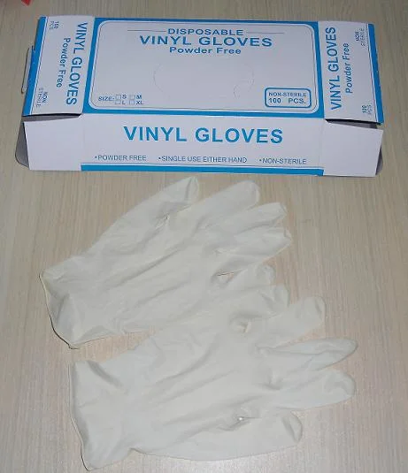 Einweg-Handschuhe aus pulverfreiem PVC, schwarz, weiß, Vinyl