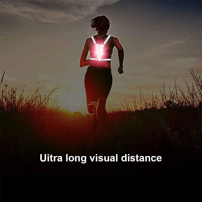 LED haute visibilité gilet réfléchissant de vélo de clignotement réglable réfléchissant gilet élastique sangle de ceinture de lumière LED Témoin de marche de nuit de sports de plein air