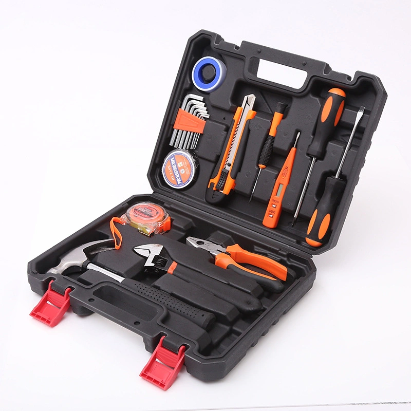 Multiple Types Hand Tool Set Electrician Household Repair Hand Tool Kit with Plastic Toolbox Storage Case Wrench Screwdriver