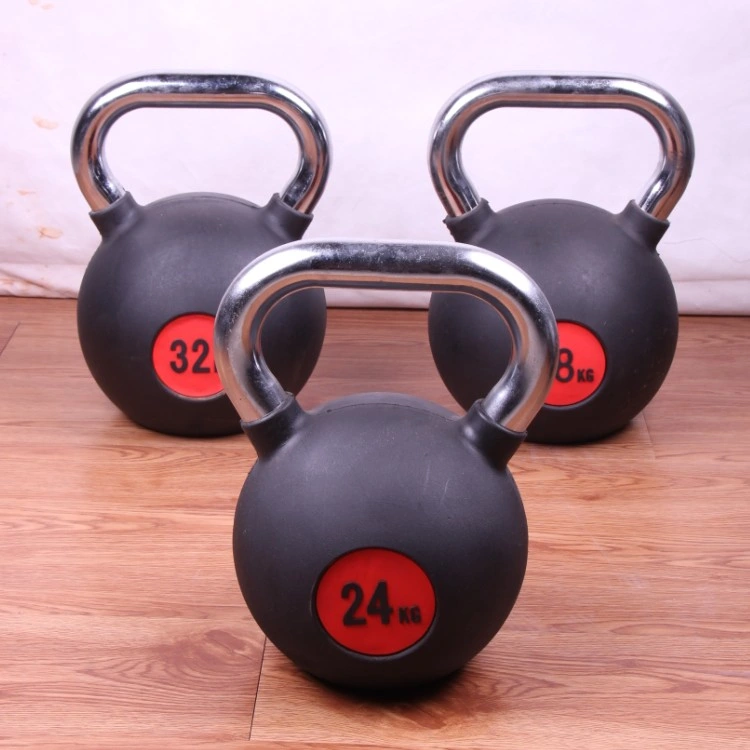 Neue Lieferung für China Gravity Black Gusseisen Pudergummi Beschichtete Kettlebell