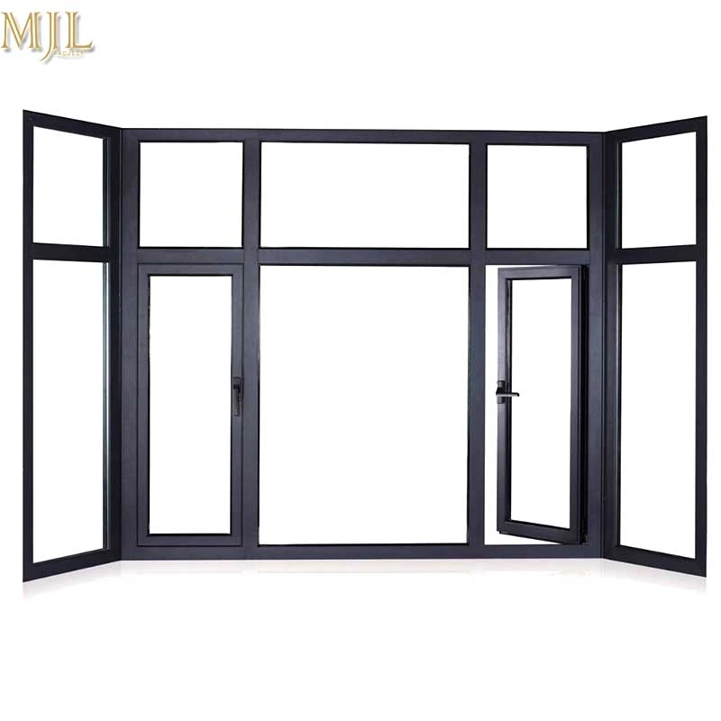 Modern Designs Tempered Glazed Double Casement Wooden Cladding Aluminum Window