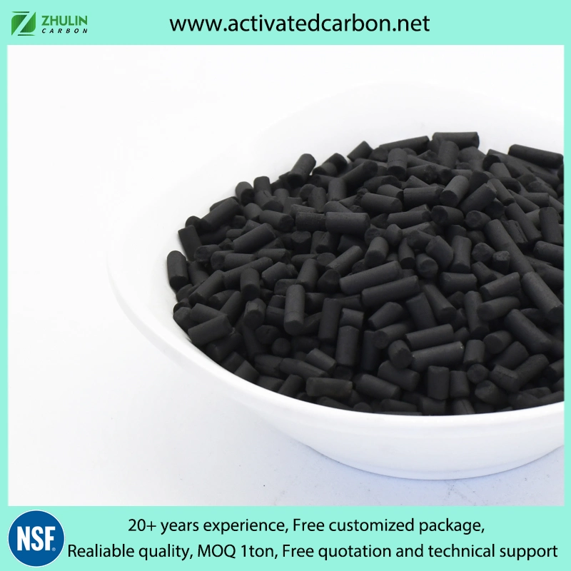 Popular Products High Iodine Value 950mg. G 4mm Pellet Activated Carbon for Air Purification