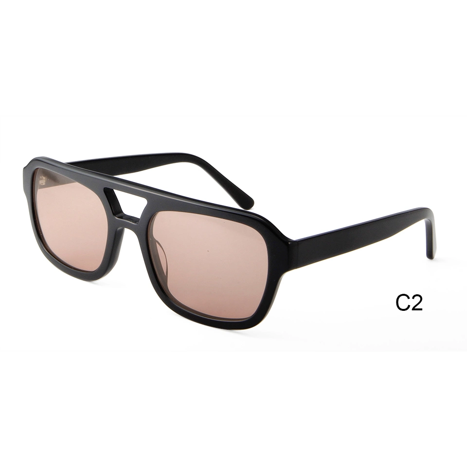 2023 Brand New Double Bridge Hand Made Acetate Sunglasses Cr39 Fancy Lens High quality/High cost performance  Luxury Collection