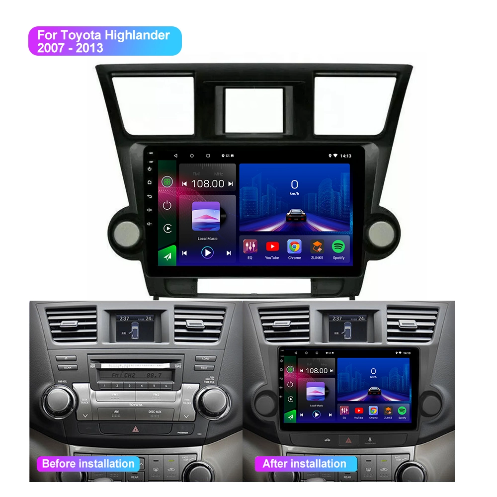 Jmance 10 Inch Car DVD Player Car Audio Double DIN with Mirror-Link Car Radio for Toyota Highlander 2007 - 2013