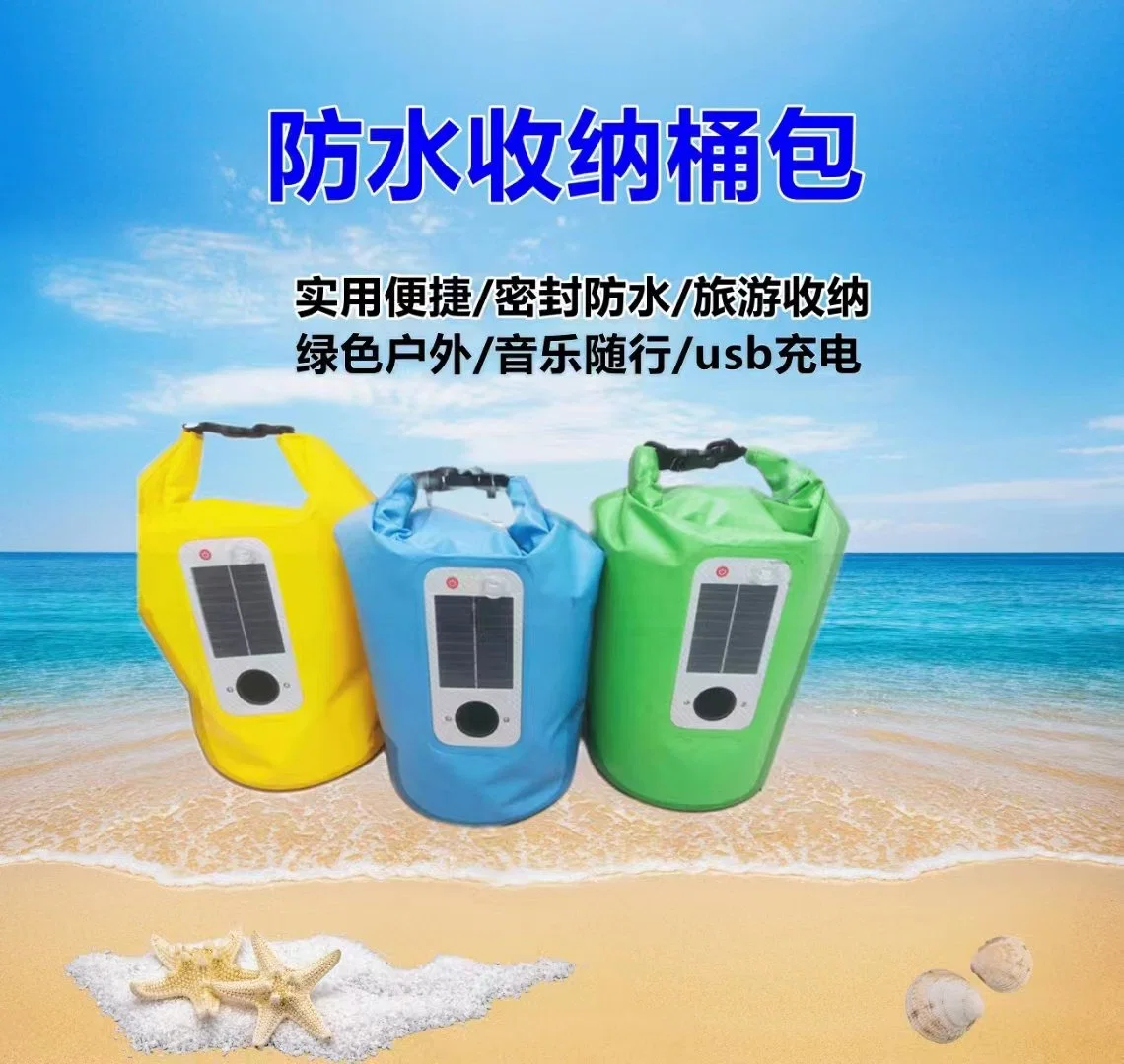 Waterproof Light Weight Water Drink LED Light Music Player Solar Backpack Bag