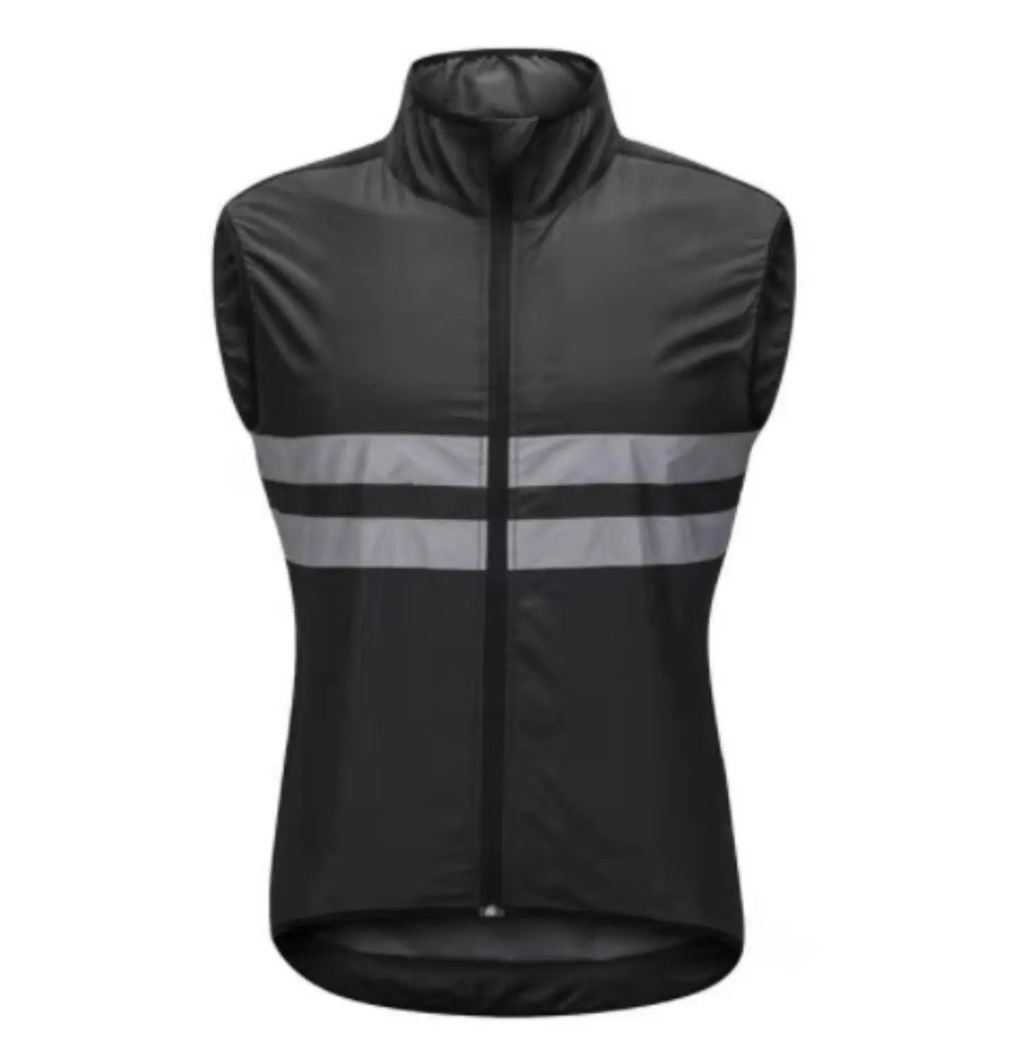 Hombres 100% poliéster secado rápido Chaleco calidad malla personalizada Logo Sublimation Hombre Hihg Vis Reflective Zipper Chaleco de ciclismo para Mujeres