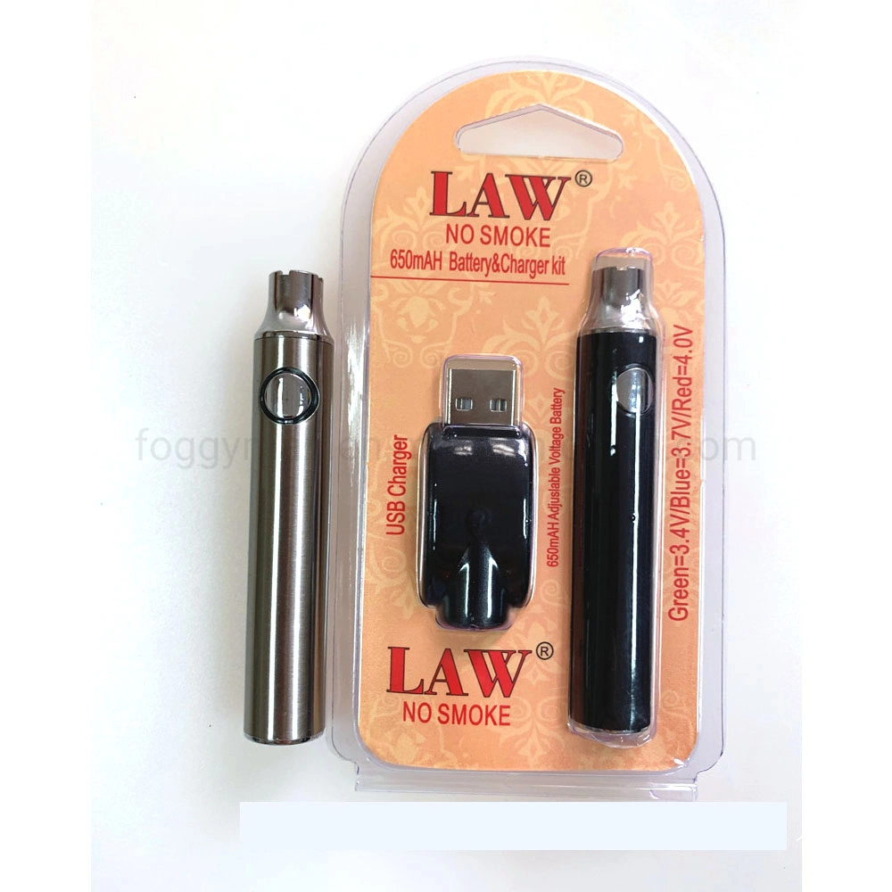 Ley Batería de precalentamiento Vape 1100mAh 900mAh 650mAh Baterías de voltaje variable de rosca 510 para vaporizador Cartucho de aceite espeso Embalaje en blister