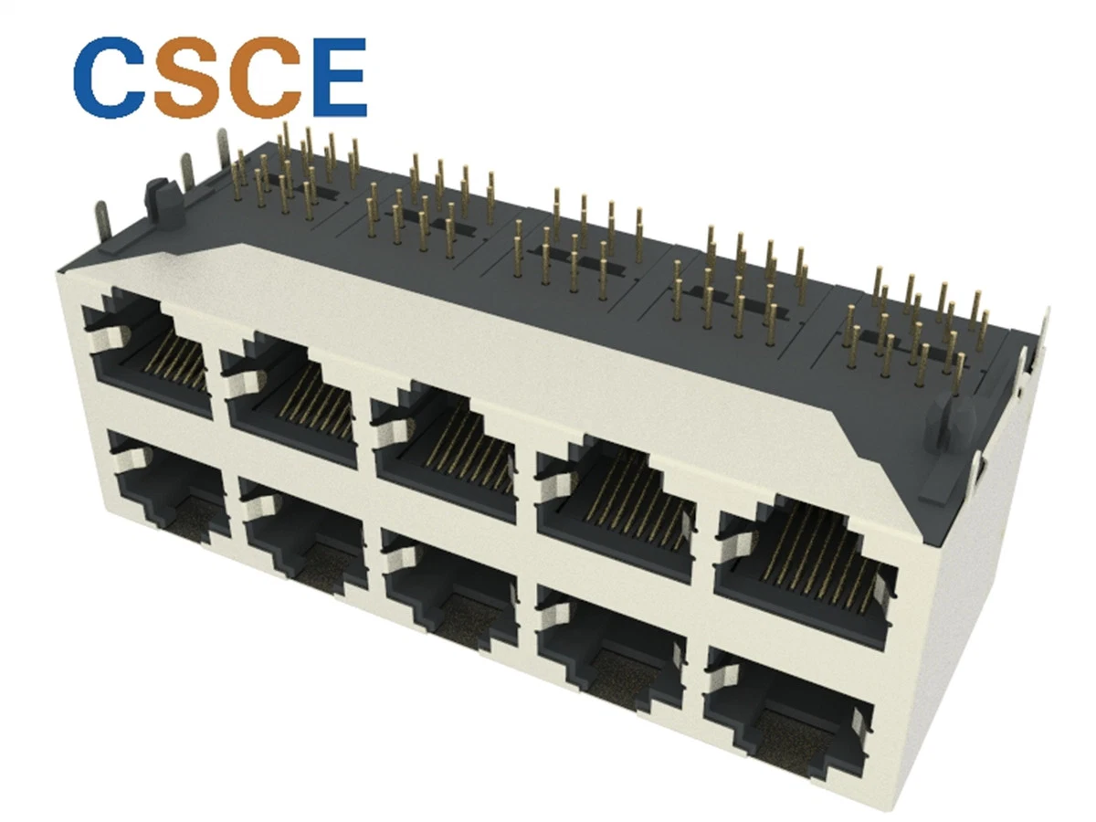 2 X 5 Ports, gestapelt, RJ45 Netzwerksockel