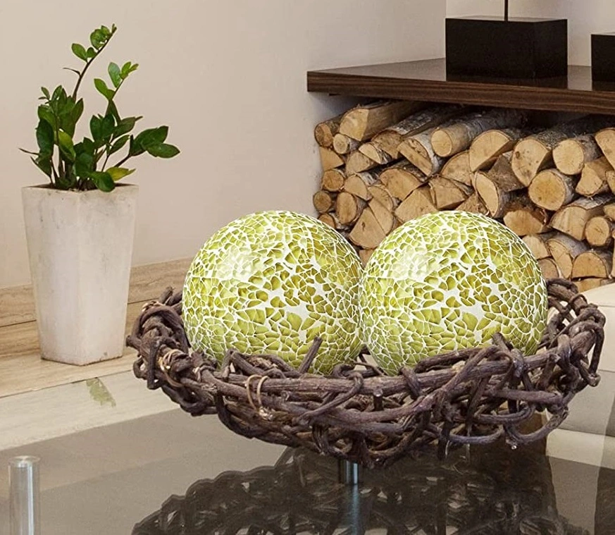 Decorative Balls Set Mosaic Glass Balls Centerpiece Balls Moss Balls Decorative Orbs Sphere