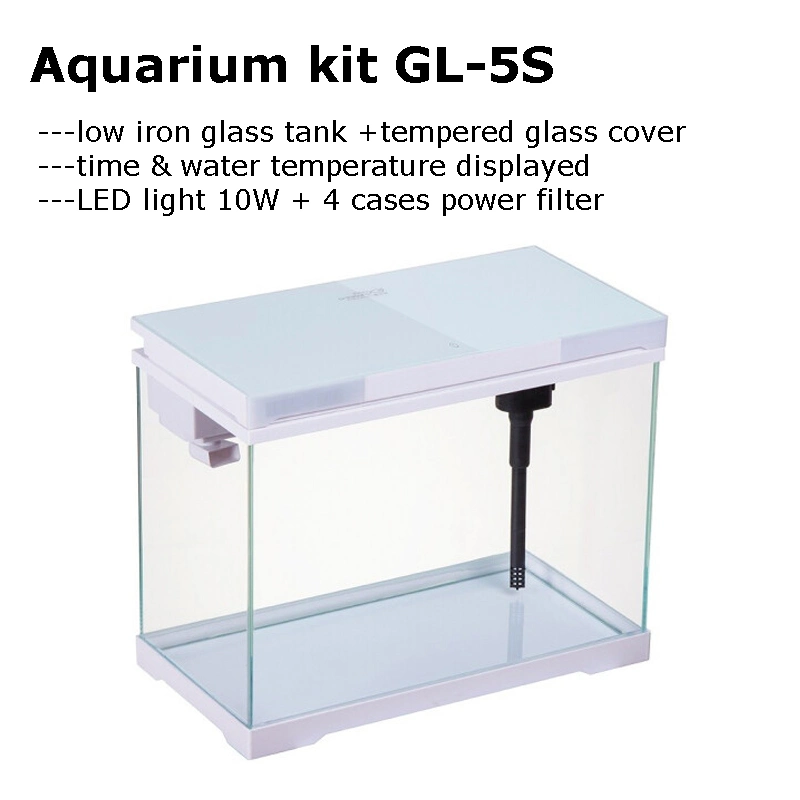 50 Liter Aquarium Kit Eisenarmiger Glasbehälter Gehärteter Glasdeckel