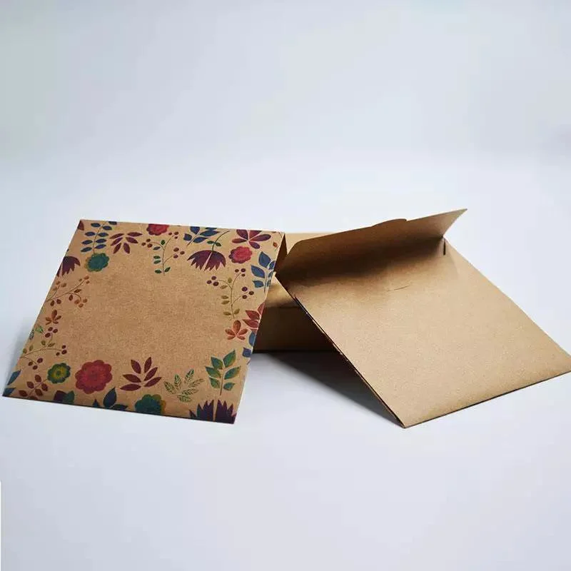 Cartão personalizado impresso Eco-Friendly Brown Papel Kraft para embalagem de Envelope